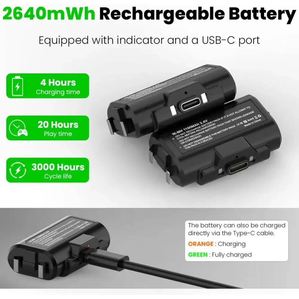 Xbox Controller Charger Station 2 Rechargeable Battery Packs Xbox One Series X S